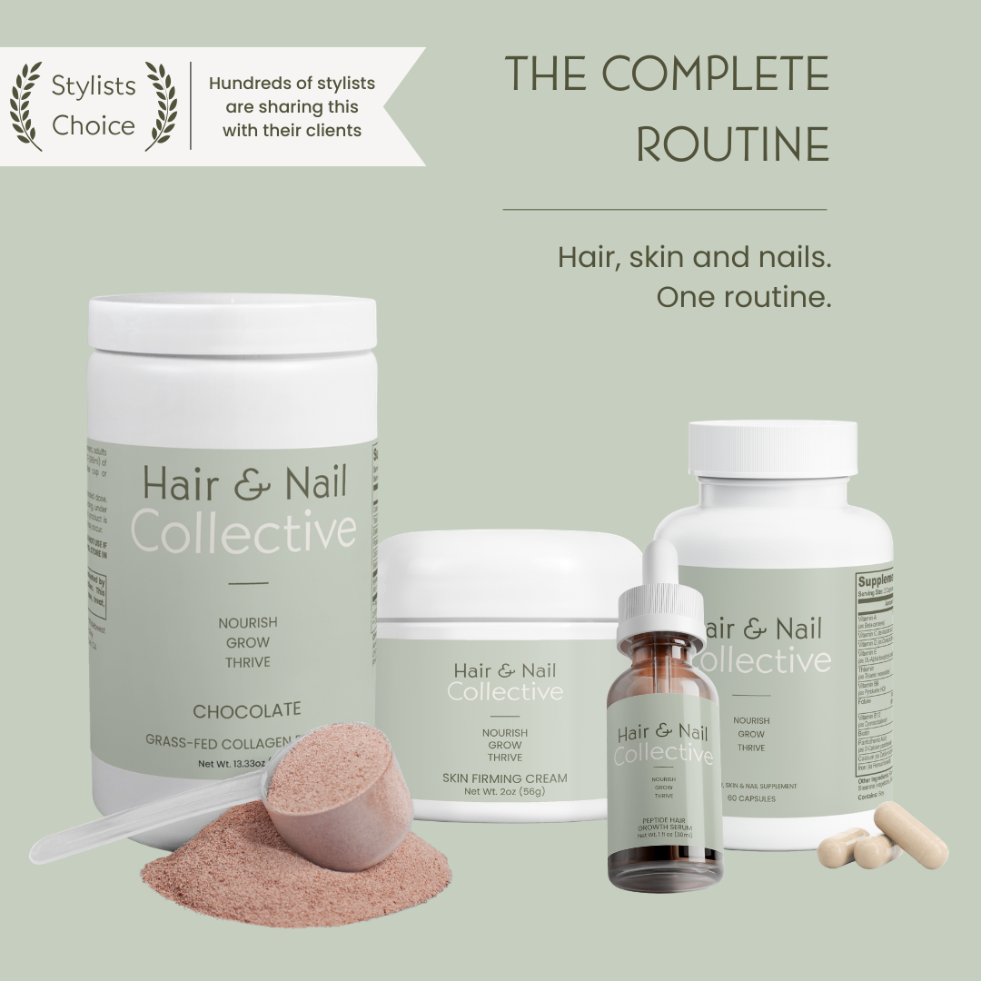 The Complete Routine: Essentials, Peptide Hair Serum, Retinol Face Serum and Collagen