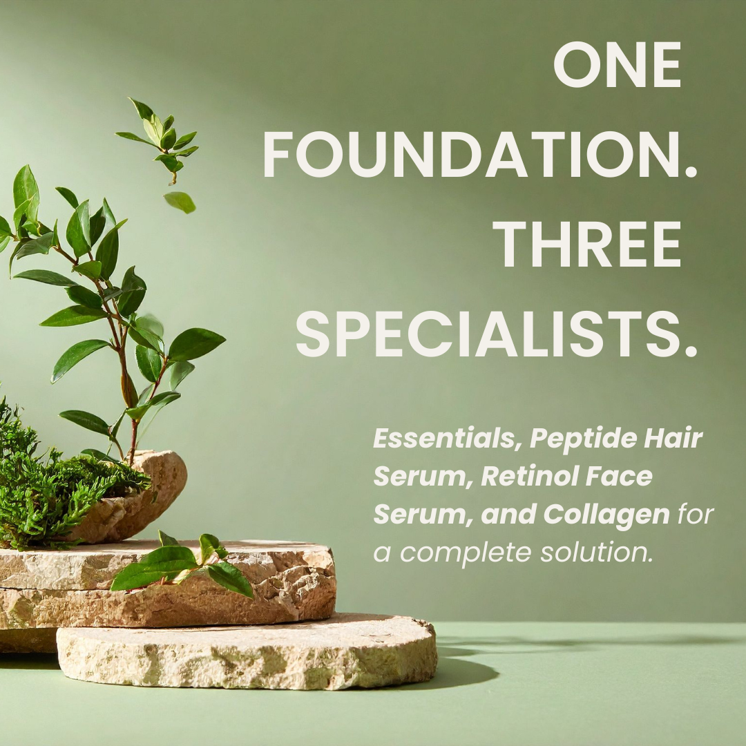 One foundation, three specialists: the four products in The Complete Routine